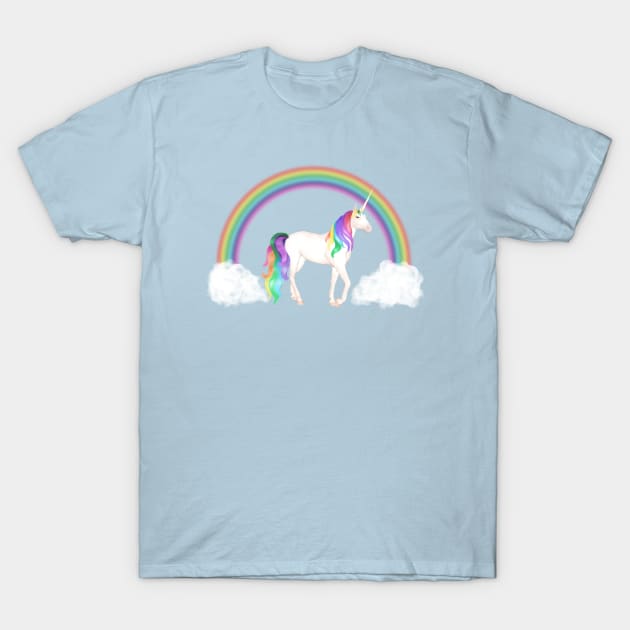 Magical Unicorn and Rainbow T-Shirt by 3vaN